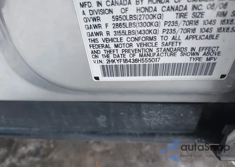 2006 Honda Pilot Ex from USA, damaged, VIN 2HKYF18436H555017